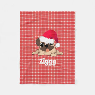 Polar Navidades cavan perros en una manta roja de papel 
