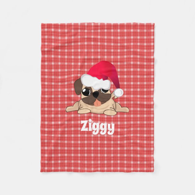 Polar Navidades cavan perros en una manta roja de papel  (Anverso)