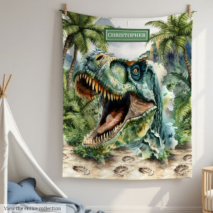 Polar Nombre personalizado de la manta de dinosaurio eno