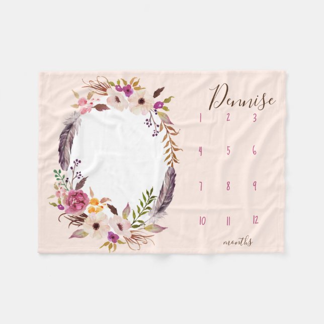 Polar Observarme crecer - Foto manta con acuarela (Frente (Horizontal))