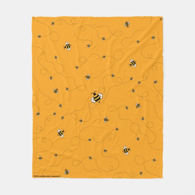 Polar Ocupado como una manta de lana de abeja amarilla (Anverso)