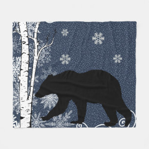 Polar Oso Negro en la manta de la fleche de la selva de