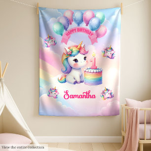Polar Pastel Unicornio Chica de manta de primer cumpleañ