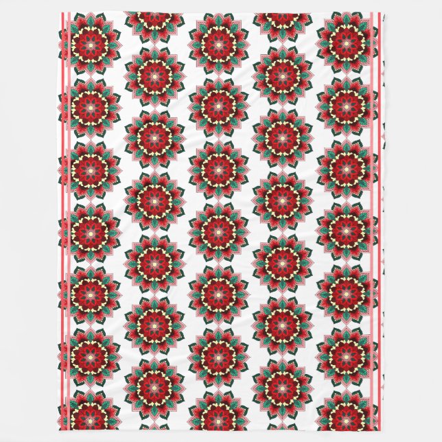 Polar Patrón de Mandala 02 en manta roja de fleche (Anverso)