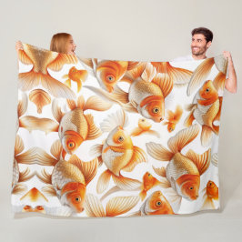 Polar Patrón de pez dorado Cojín decorativo y manta de l
