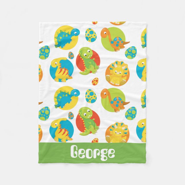 Polar Patrón prehistórico de dinosaurios manta de bebé (Anverso)