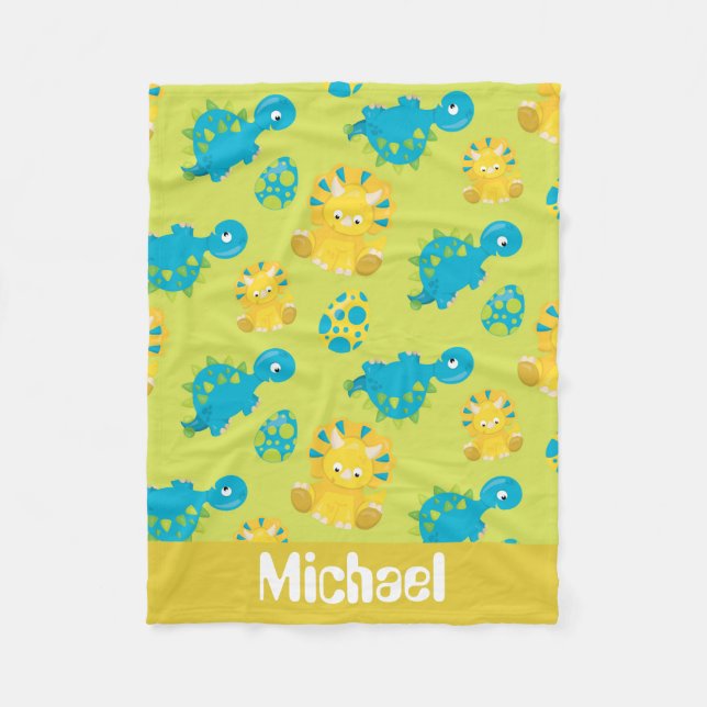 Polar Patrón prehistórico de dinosaurios manta de bebé (Anverso)