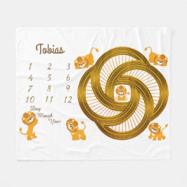 Polar Pequeños leones bebé Milestone Tamaño de la manta 