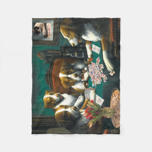 Polar Perros que juegan la manta del Mah Jongg (Anverso)