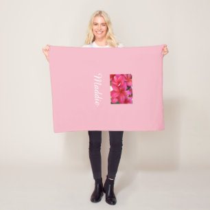 Polar Personalización de manta de plumeria rosa
