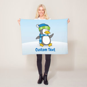 Polar Pingüino pequeño caminando sobre una manta de niev