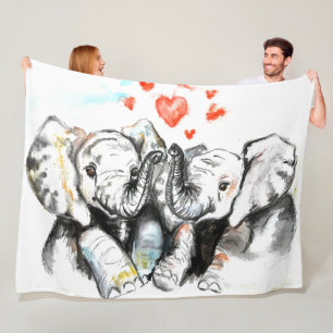 Polar Pintura de manta de la pareja Elephant Fleece