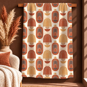 Polar Regalo de Manta Marrón Terracota con Formas Boho E