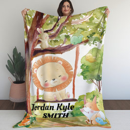 Polar Ropa de león, Fox, Bunny y Aves manta a los niños