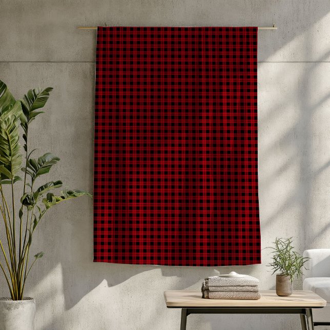 Polar Rústica manta de cabinas rojo negro luce negro (Rustic Cabin Blanket Red Black Buffalo Plaid Look)