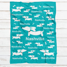 Polar Verde azulada manta de Personalizado de Dachshund 