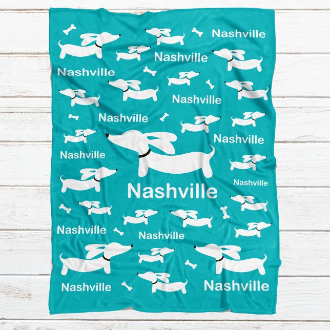 Polar Verde azulada manta de Personalizado de Dachshund  (Subido por el creador)