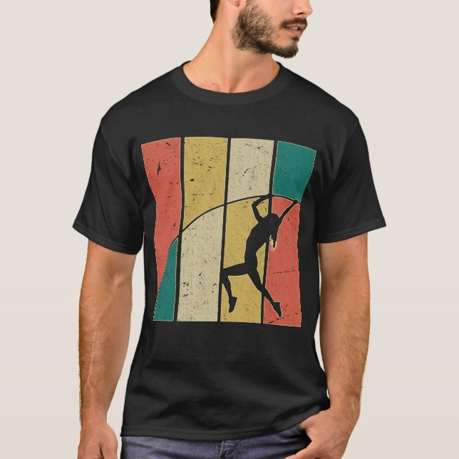 Pole Vaulter, Chica de bóveda del polo retro (Anverso)