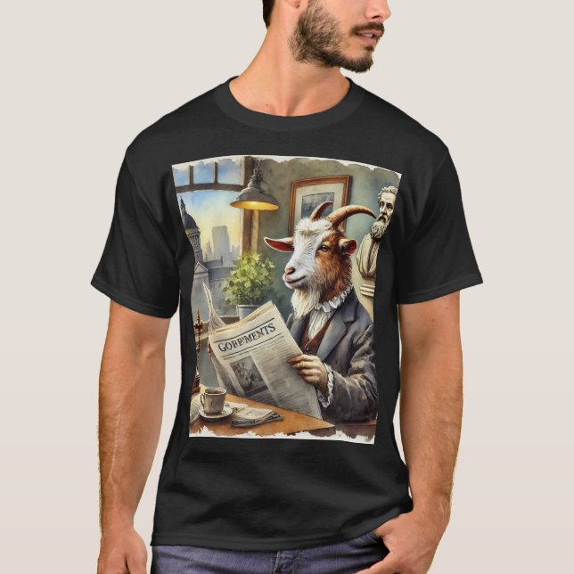 polera Retrato de Cabra estilo pictórico (Anverso)
