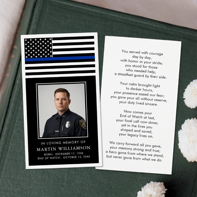 Police Thin Blue Line Flag Photo Prayer Card (Subido por el creador)