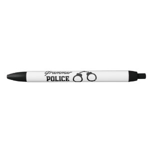 Policía de Gramática divertida pluma de tinta roja