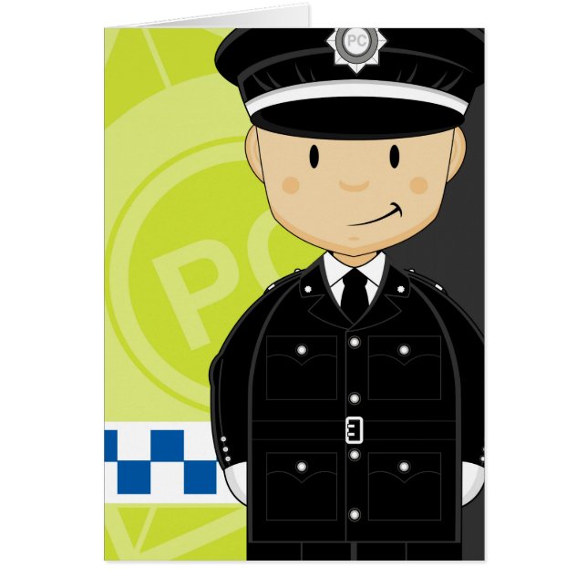 Policía lindo de Británicos del dibujo animado (Frente)