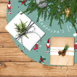 Poliéster Falda Para El Árbol De Navidad Santa Claus