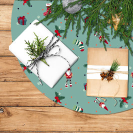 Poliéster Falda Para El Árbol De Navidad Santa Claus