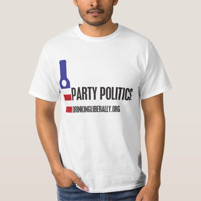 Política fiesta camiseta masculina (Anverso)