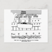 Polizones en una tarjeta postal de crucero