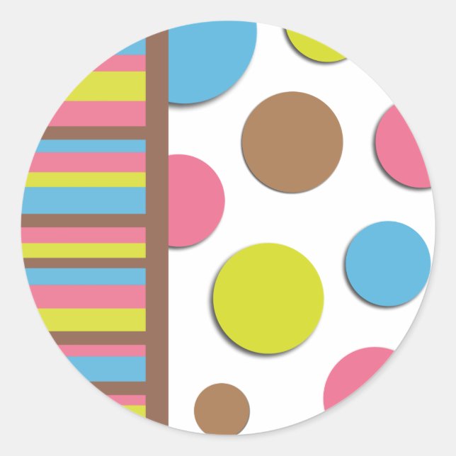 Polk a Dot y Stripes Pegatinas de Sello para sobre (Anverso)