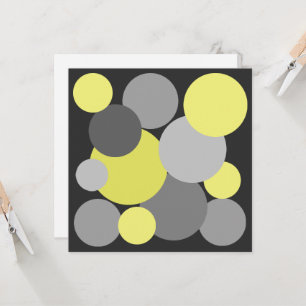 Polka amarillo y gris hace notecard