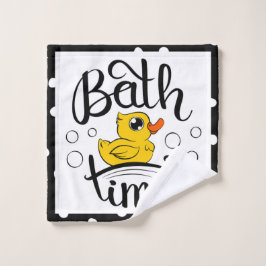 Polka blanco burbujas de punto de baño de pato ama