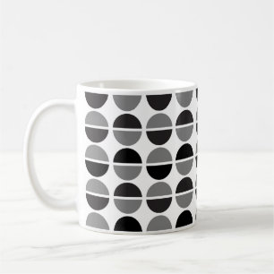 Polka blanco gris negro toca taza de café y té