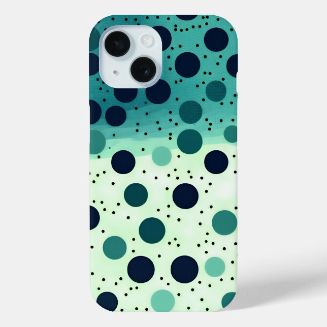 Polka Dot Bliss iPhone 15 Funda (Reverso )