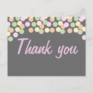 Polka Dot Confetti Gracias postal