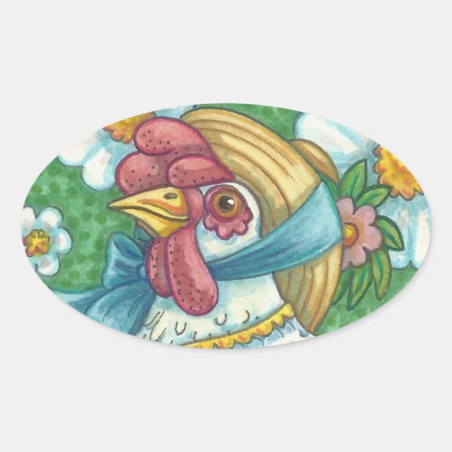 POLKA DOT HEN, PEGATINAS DE POLKEN Oval, hoja (Anverso)