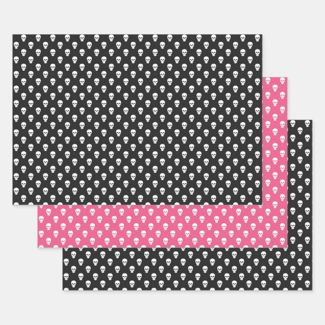 Polka Dot Skulls Set de papel de ajuste (Set)