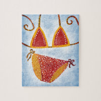 Polka Dot String Bikini Jigsaw Puzzle
