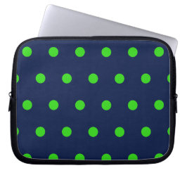 Polka Dot Tablet Funda (Azul marino y verde limón)