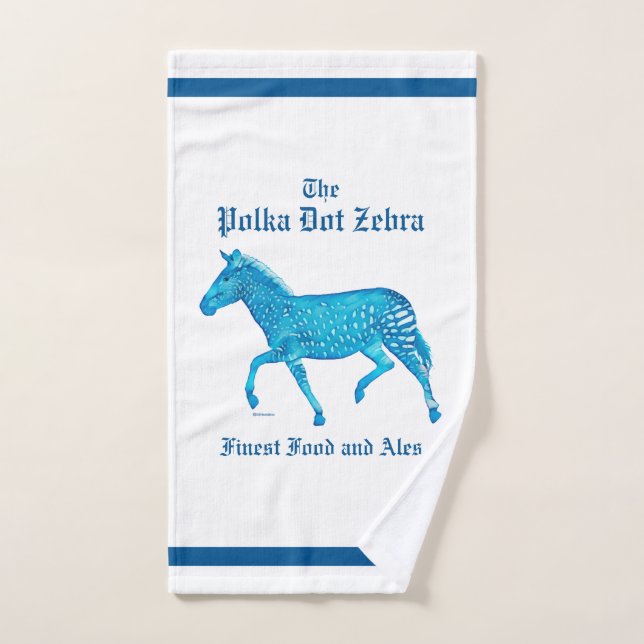 Polka Dot Zebra English Pub - Azul (Toalla de mano)