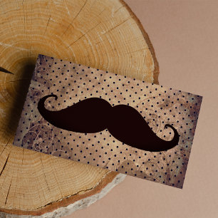 Polka marrón vintage hace gracia Mustache