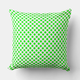 Polka verde neón/puntos Almohada