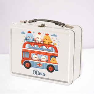 Pollitos adorables y autobús de Londres