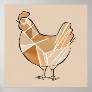 Pollo Boho Leaf Estilo de arte botánico Moderno
