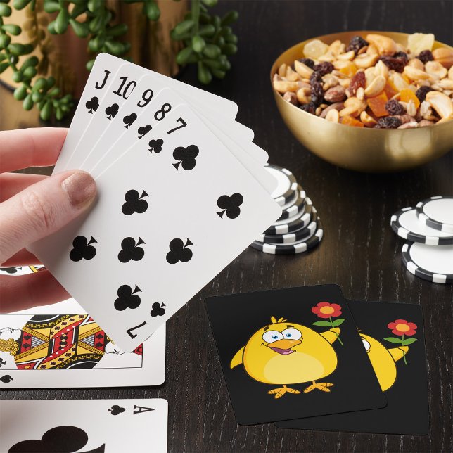 Pollo Con Cartas Para Jugar Flores (Subido por el creador)