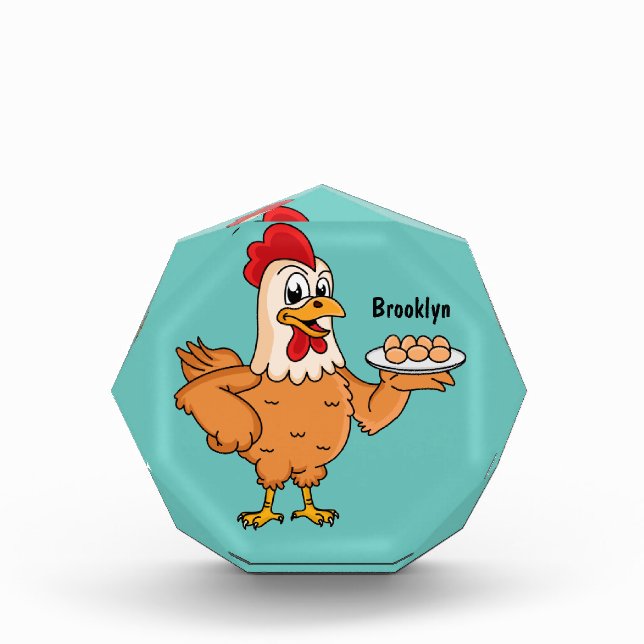 Pollo con huevos en el personalizado de placa (Anverso)