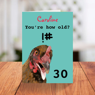 Pollo de chiste con insultos divertidos, tarjeta d