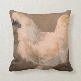 Pollo de Silkie pintura de 16 x 16 almohadas por