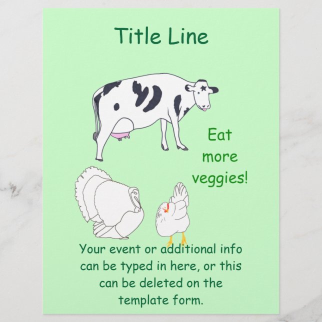 Pollo de vaca Turquía come más verduras volantes (Frente)